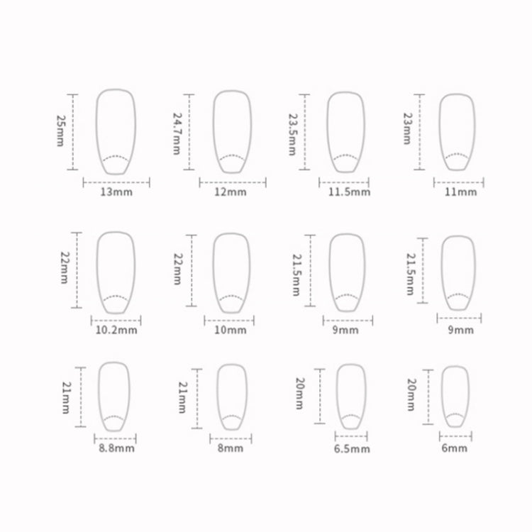 24pcs /Box  Press On Nails Dark Star and Moon Series False Nails Mid-Length Ballet Nails, R722