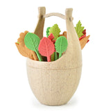 Mini Wheat Fiber Material Tableware Set Snack Dessert Forks, 16pcs Fruit Forks + 1pc Barrel