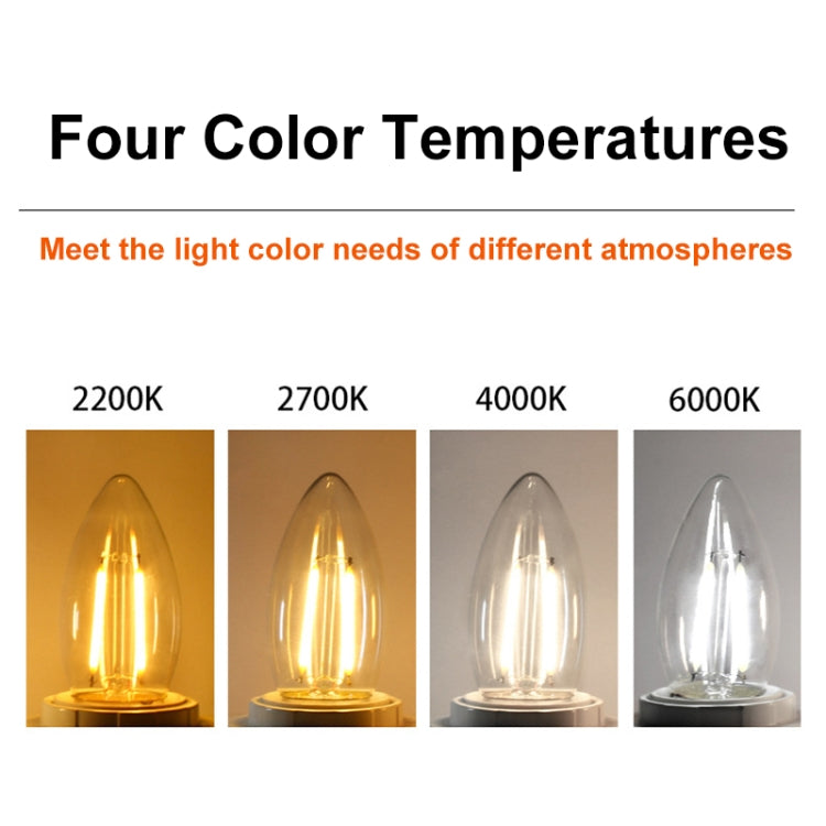 C35 Constant Current Flicker-free LED Highlight Retro Chandelier Lights, Sharp Bulbs E14-2W, Sharp Bulbs E14-4W, Sharp Bulbs E14-6W, Wax Tail E14-2W, Wax Tail E14-4W