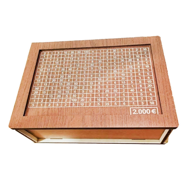 Wooden Money Box Piggy Bank With Counter Home Library Decoration, Light Brown 1000 Euros, Light Brown 2000 Euros, Light Brown 3000 Euros, Light Brown 5000 Euros, Light Brown 10,000 Euros, Dark Brown 1000 Euros, Dark Brown 2000 Euros, Dark Brown 3000 Eu...