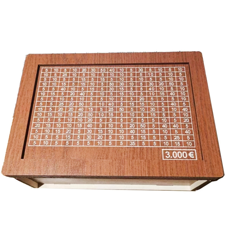 Wooden Money Box Piggy Bank With Counter Home Library Decoration, Light Brown 1000 Euros, Light Brown 2000 Euros, Light Brown 3000 Euros, Light Brown 5000 Euros, Light Brown 10,000 Euros, Dark Brown 1000 Euros, Dark Brown 2000 Euros, Dark Brown 3000 Eu...