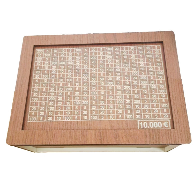 Wooden Money Box Piggy Bank With Counter Home Library Decoration, Light Brown 1000 Euros, Light Brown 2000 Euros, Light Brown 3000 Euros, Light Brown 5000 Euros, Light Brown 10,000 Euros, Dark Brown 1000 Euros, Dark Brown 2000 Euros, Dark Brown 3000 Eu...