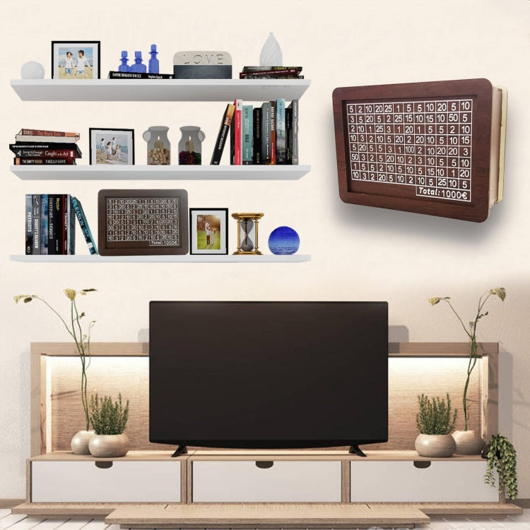 Wooden Money Box Piggy Bank With Counter Home Library Decoration, Light Brown 1000 Euros, Light Brown 2000 Euros, Light Brown 3000 Euros, Light Brown 5000 Euros, Light Brown 10,000 Euros, Dark Brown 1000 Euros, Dark Brown 2000 Euros, Dark Brown 3000 Eu...