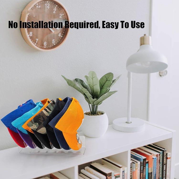 Acrylic Baseball Cap Holder Can Store 7 Baseball Caps, Transparent, Black