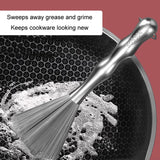 304 Thickened Lengthened Steel Wire Pot Brush Stainless Steel Cleaning Brush For Kitchen, 25.5cm