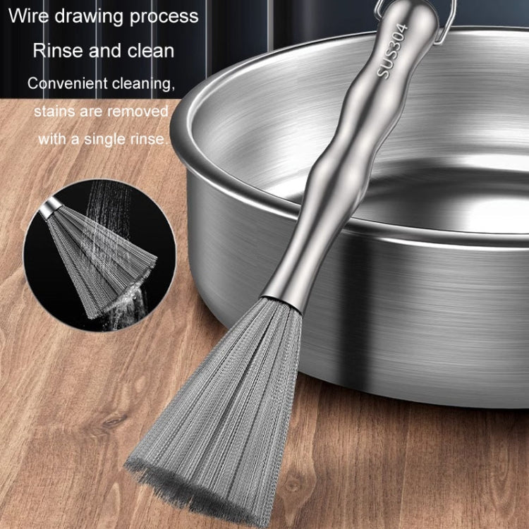 304 Thickened Lengthened Steel Wire Pot Brush Stainless Steel Cleaning Brush For Kitchen, 25.5cm