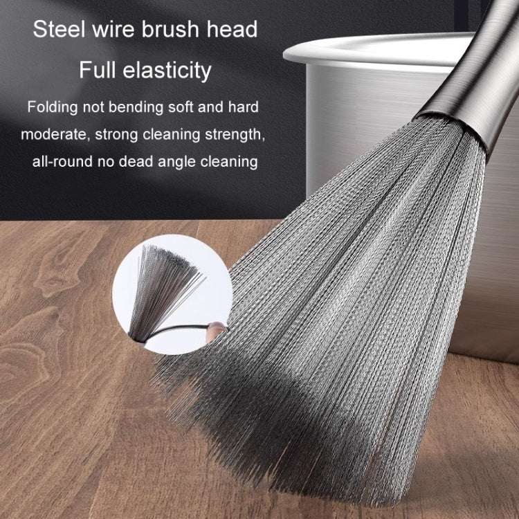 304 Thickened Lengthened Steel Wire Pot Brush Stainless Steel Cleaning Brush For Kitchen, 25.5cm