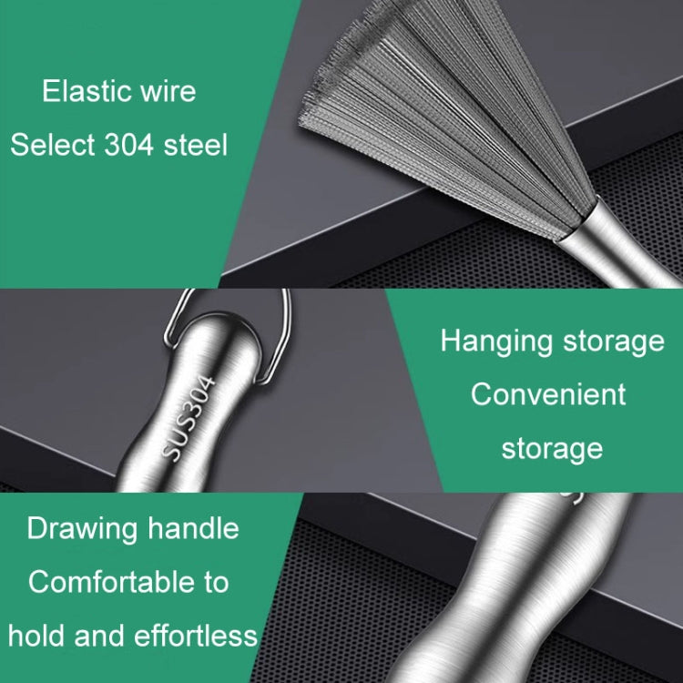 304 Thickened Lengthened Steel Wire Pot Brush Stainless Steel Cleaning Brush For Kitchen, 25.5cm