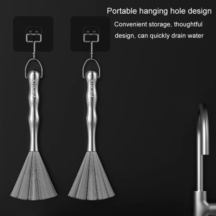 304 Thickened Lengthened Steel Wire Pot Brush Stainless Steel Cleaning Brush For Kitchen, 25.5cm