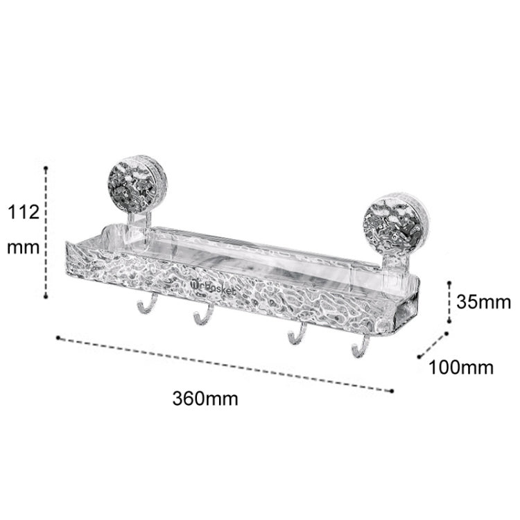 Bathroom No-Punch Suction Cup Shelf Household Restroom Wall Mounted Organizing Rack