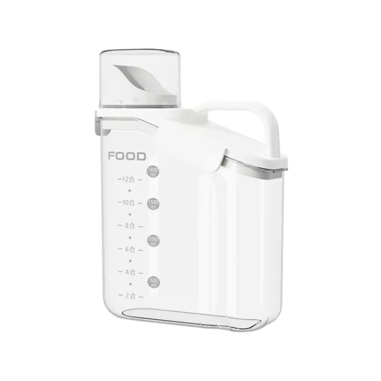 Plastic Sealed Grains Container Dry Food Storage Bin with Measuring Cup Pouring Spout, 2800ml, 2000ml, 1600ml