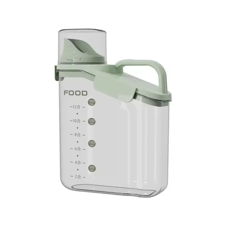 Plastic Sealed Grains Container Dry Food Storage Bin with Measuring Cup Pouring Spout, 2800ml, 2000ml, 1600ml