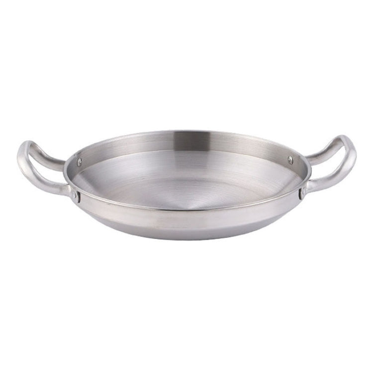 Thickened Stainless Steel Double Ears Pan Seafood Rice Pan Fried Chicken Tray, 22cm Silver, 24cm Silver, 26cm Silver, 28cm Silver, 30cm Silver, 22cm Golden, 24cm Golden, 26cm Golden, 28cm Golden, 30cm Golden