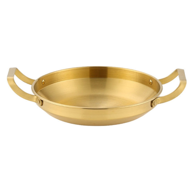 Thickened Stainless Steel Double Ears Pan Seafood Rice Pan Fried Chicken Tray, 22cm Silver, 24cm Silver, 26cm Silver, 28cm Silver, 30cm Silver, 22cm Golden, 24cm Golden, 26cm Golden, 28cm Golden, 30cm Golden