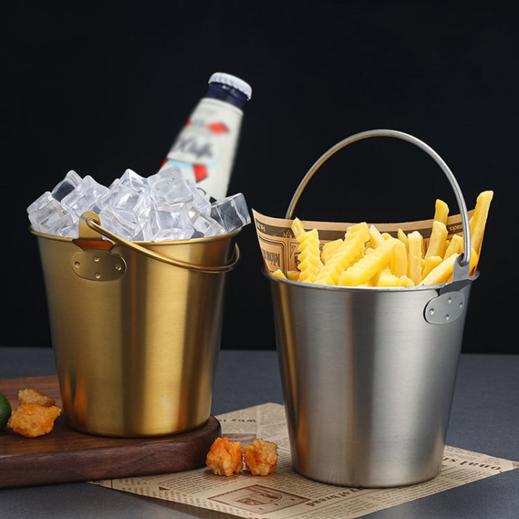 304 Stainless Steel Handheld Ice Bucket Bar Beer Chill Bucket Chips Milk Tea Snacks Barrel, 700ml, 1000ml, 1800ml