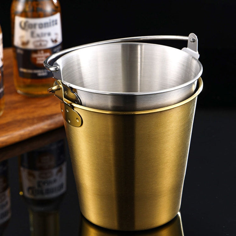 304 Stainless Steel Handheld Ice Bucket Bar Beer Chill Bucket Chips Milk Tea Snacks Barrel, 700ml, 1000ml, 1800ml