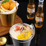 304 Stainless Steel Handheld Ice Bucket Bar Beer Chill Bucket Chips Milk Tea Snacks Barrel, 700ml, 1000ml, 1800ml