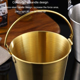 304 Stainless Steel Handheld Ice Bucket Bar Beer Chill Bucket Chips Milk Tea Snacks Barrel, 700ml, 1000ml, 1800ml