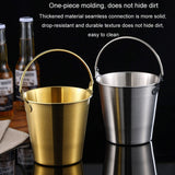 304 Stainless Steel Handheld Ice Bucket Bar Beer Chill Bucket Chips Milk Tea Snacks Barrel, 700ml, 1000ml, 1800ml