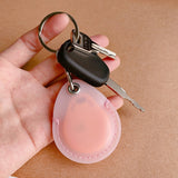 Access Control Elevator Card Holder Proximity Card Protector Keychain With Pull Ring, Water Drop White