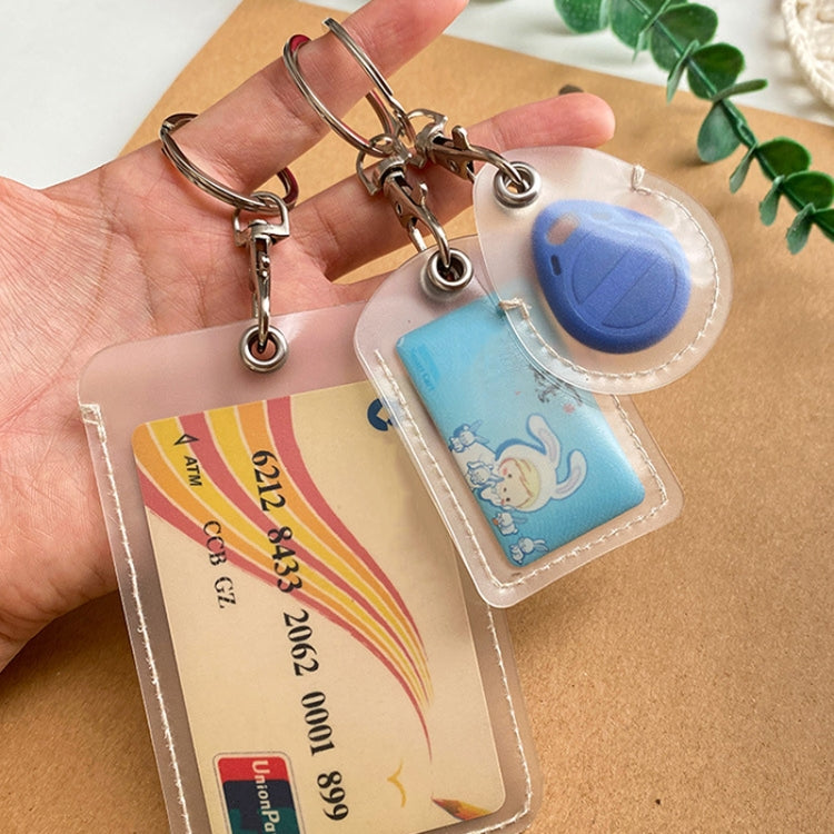 Access Control Elevator Card Holder Proximity Card Protector Keychain With Pull Ring, Water Drop White