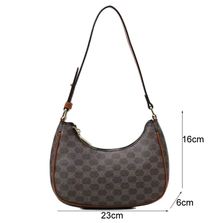 Women Summer Versatile PU Leather Tote Crescent Shoulder Bag Niche Design Underarm Bag