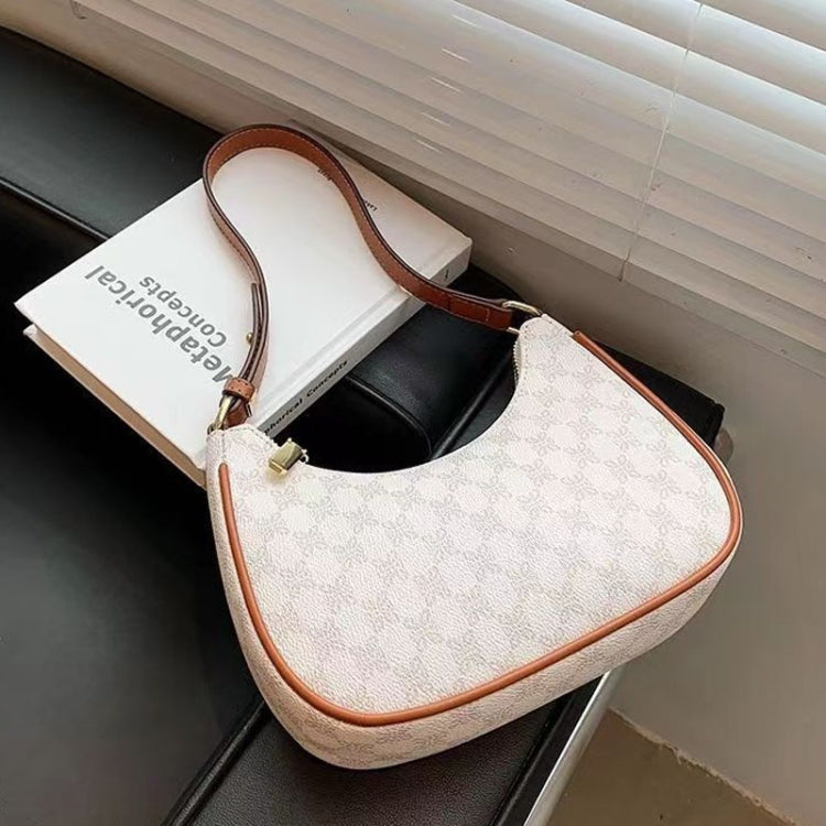 Women Summer Versatile PU Leather Tote Crescent Shoulder Bag Niche Design Underarm Bag