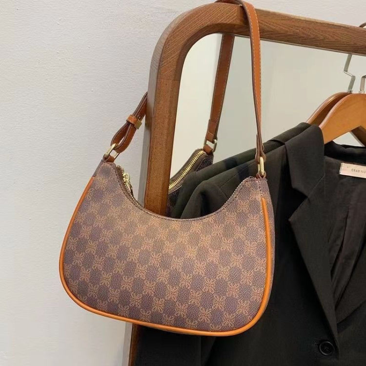 Women Summer Versatile PU Leather Tote Crescent Shoulder Bag Niche Design Underarm Bag