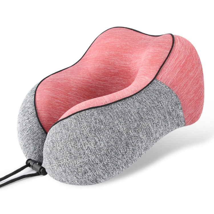 Colorblocking Ice Silk Memory Foam U-Shaped Pillow Portable Napping Neck Care Pillow