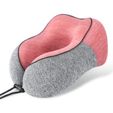 Colorblocking Ice Silk Memory Foam U-Shaped Pillow Portable Napping Neck Care Pillow