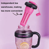 1200ml Large Capacity Lucky Belly Cup Handheld Portable Straw Cup with Tea Drain