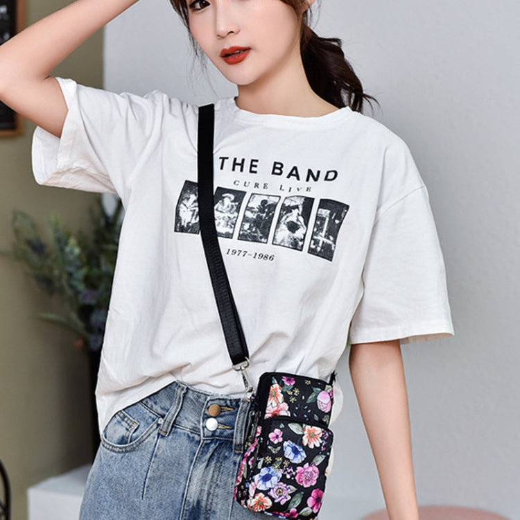 Printed Crossbody Mobile Phone Bag Mini Wallet With Arm Band, Deep Blue Rose, Dark Blue Peony, Black Flower, Blue Printing, Rural Flower, Brown Printing, Aquarius, Black Flower1, Heart, Animal Park, Square Dot, Pink Holiday, Scenery, Blue Leaf, Star   ...