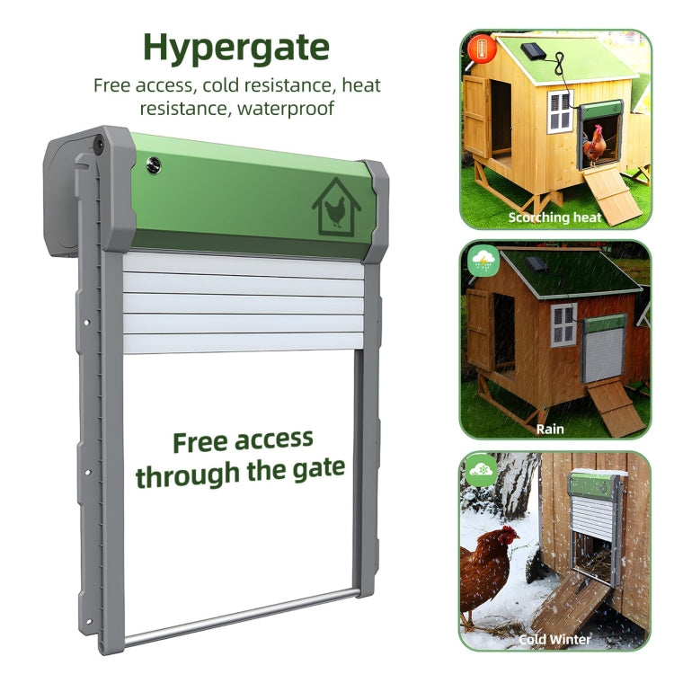 Solar Powered Automatic Chicken Coop Door 4 Modes Automatic Chicken Door with Remote Control, Solar