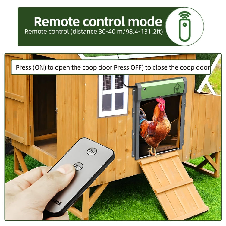 Solar Powered Automatic Chicken Coop Door 4 Modes Automatic Chicken Door with Remote Control, Solar