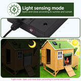 Solar Powered Automatic Chicken Coop Door 4 Modes Automatic Chicken Door with Remote Control, Solar
