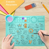 50x40cm Silicone Double Bowl Painting Pad Graffiti Oil Painting Mat Erasable and Washable Silicone Pad