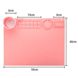50x40cm Silicone Double Bowl Painting Pad Graffiti Oil Painting Mat Erasable and Washable Silicone Pad