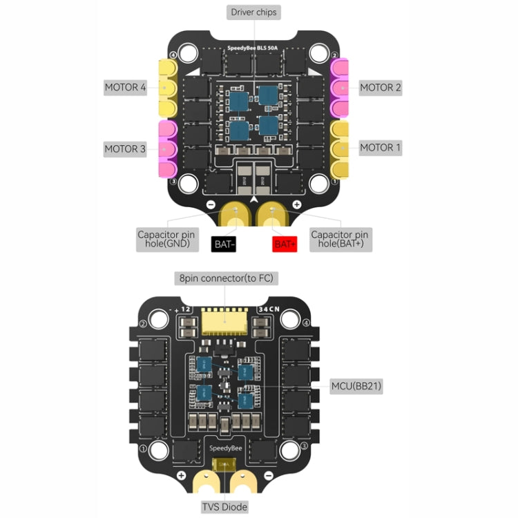 3-6S Lipo Barometer For RC Drone, SpeedyBee BLS 50A 4-in-1 ESC, SpeedyBee F405 V3 Flight Controller, SpeedyBee F405 V3 50A Stack