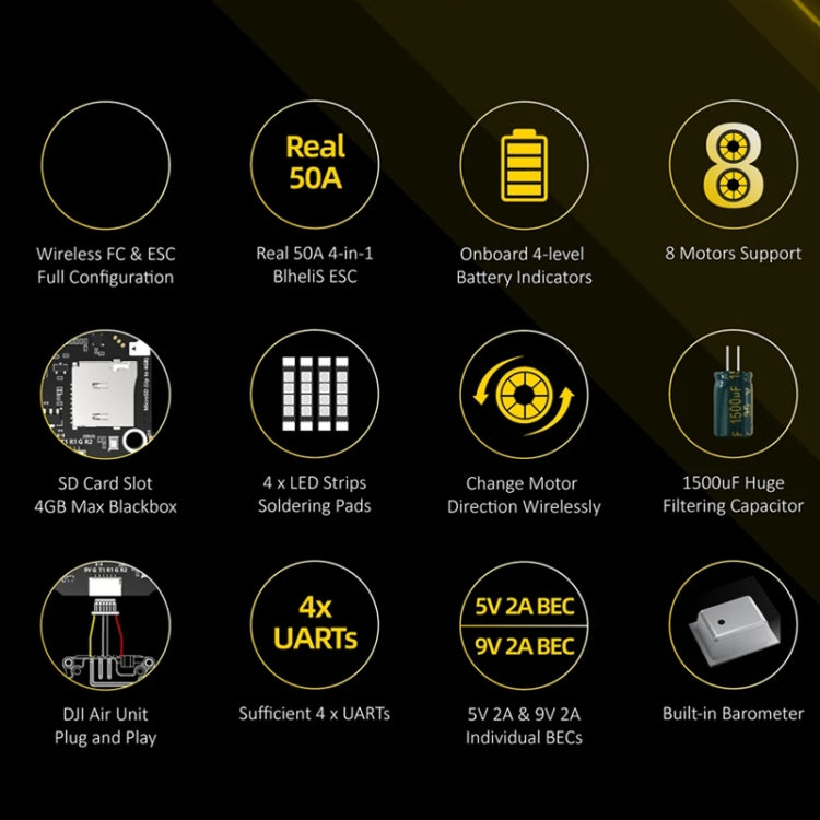 3-6S Lipo Barometer For RC Drone, SpeedyBee BLS 50A 4-in-1 ESC, SpeedyBee F405 V3 Flight Controller, SpeedyBee F405 V3 50A Stack