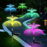 Solar Optical Fiber Jellyfish Lights Outdoor LED Waterproof Garden Decoration Ambiance Light, Stars (Stainless Steel Tube), Stars (Transparent Tube)