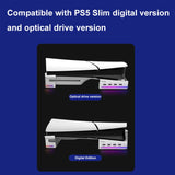 For Sony PS5 Slim IPEGA PG-P5S021 RGB Light Host Horizontal Stand With 4 USB HUBs, White, Black