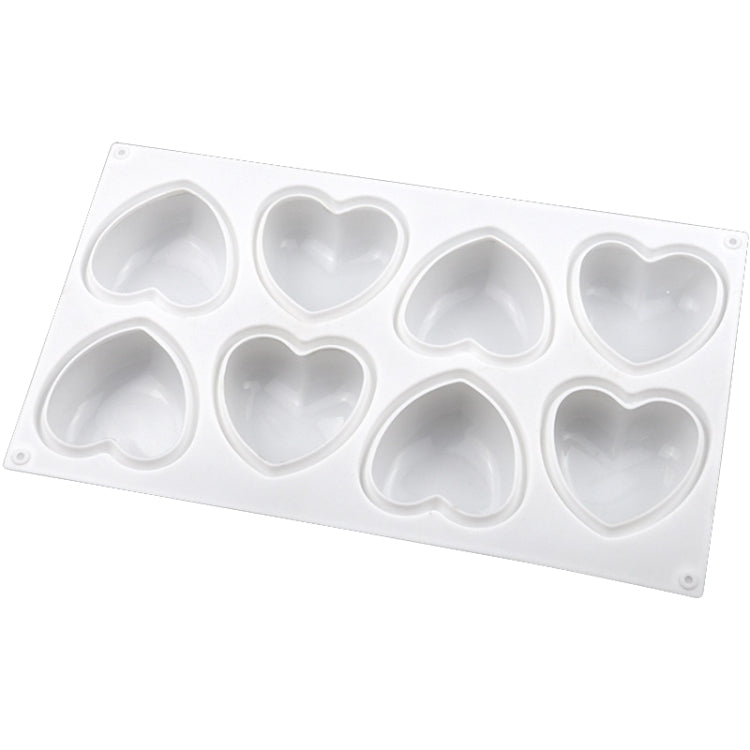 8 Grids Heart Silicone Chocolate Mold Handmade Aroma Soap Mould, 8 Grids Heart