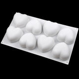 8 Grids Heart Silicone Chocolate Mold Handmade Aroma Soap Mould, 8 Grids Heart