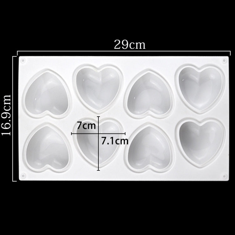 8 Grids Heart Silicone Chocolate Mold Handmade Aroma Soap Mould, 8 Grids Heart