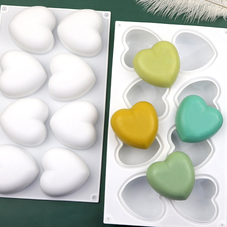 8 Grids Heart Silicone Chocolate Mold Handmade Aroma Soap Mould, 8 Grids Heart