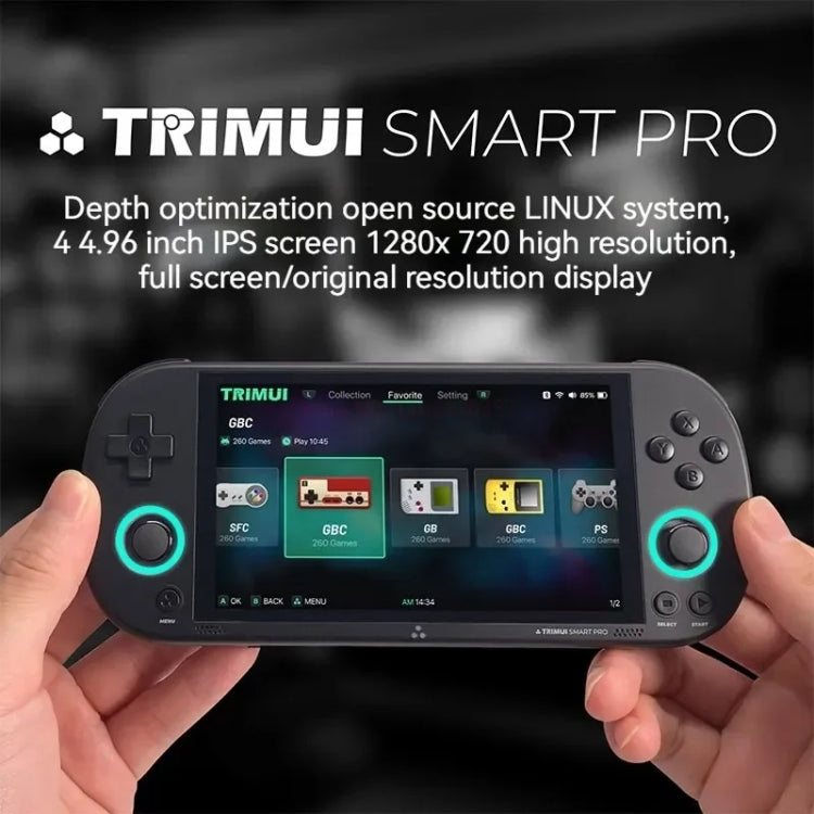 Trimui Smart Pro 4.96 Inch IPS Screen Handheld Game Console Open Source Linux System, 64G, 128G, 256G
