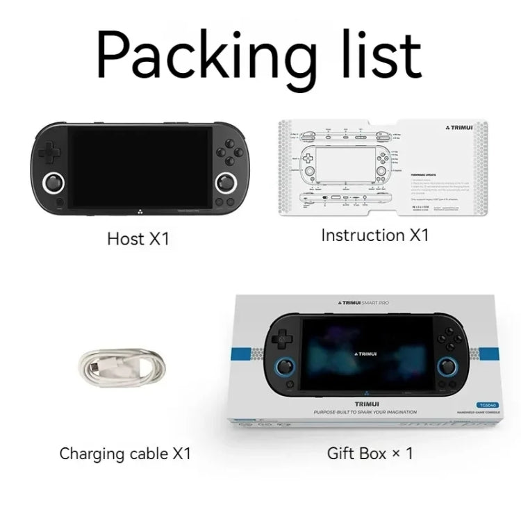 Trimui Smart Pro 4.96 Inch IPS Screen Handheld Game Console Open Source Linux System, 64G, 128G, 256G