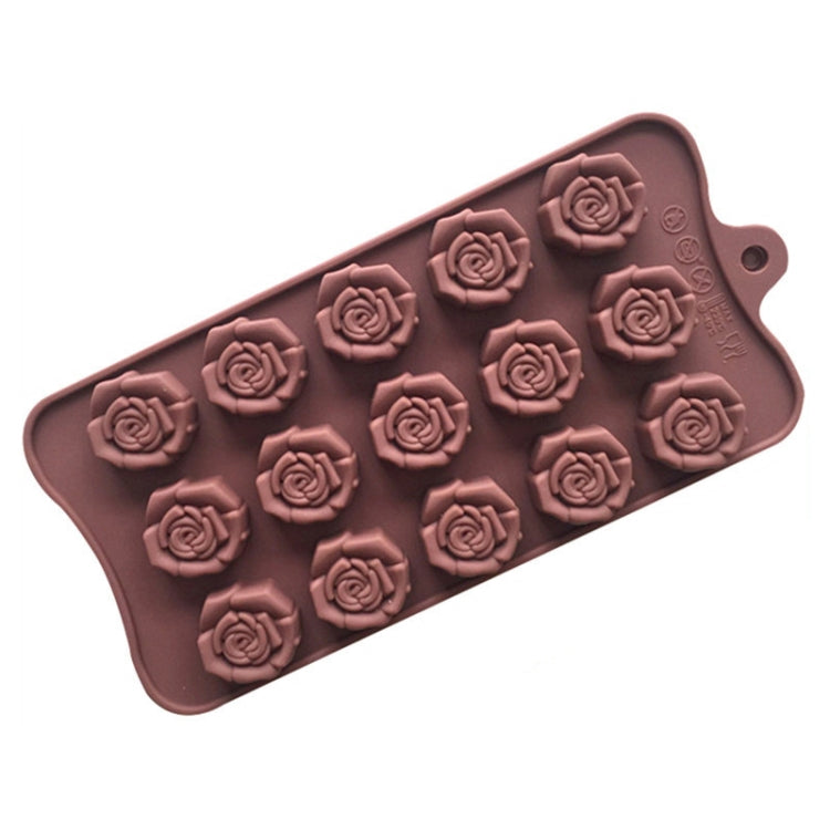 15 Grids Dimensional Rose Chocolate Mould Silicone Handmade Soap Molds, 15 Grids Rose Chocolate