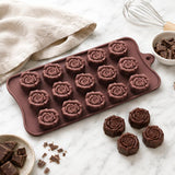 15 Grids Dimensional Rose Chocolate Mould Silicone Handmade Soap Molds