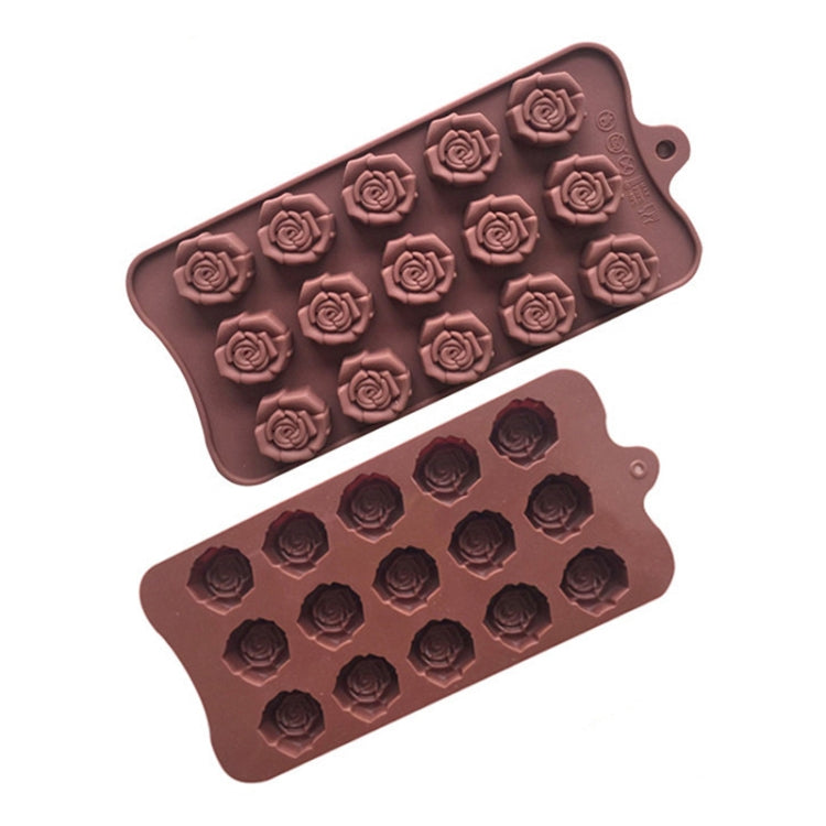 15 Grids Dimensional Rose Chocolate Mould Silicone Handmade Soap Molds, 15 Grids Rose Chocolate